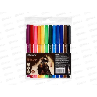 Фломастеры 12цв. ПандаРог "Ниндзя" смываемые, 15-6590   *24 Фломастеры 12цв. ПандаРог "Ниндзя" смываемые, 15-6590   *24