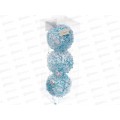 Набор елочных шаров 3шт "Кафея" 8см голубой 201-5218 Набор елочных шаров 3шт "Кафея" 8см голубой 201-5218