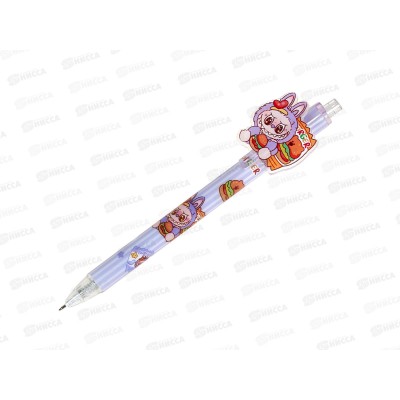 Ручка гел. MAZARI Зубастик синяя, 0.5мм, пл.корп.,6диз _291 *48