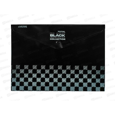 Папка-конверт пл. на кноп deVENTE Total black  А4 180мк 3071329 *12