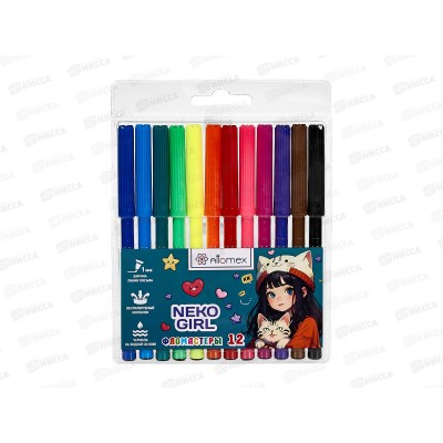 Фломастеры 12цв. Attomex NekoGirl вент. колп. блистер 5081537 *24