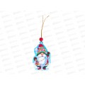 Подвеска на елку дерево нг-ПЦД-028 Гном с гирляндой двусторонняя Подвеска на елку дерево нг-ПЦД-028 Гном с гирляндой двусторонняя