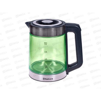 Чайник электр. SA-2746GR 2,0л стекло двух подсветка