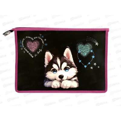Папка д/тетр. deVente Cute Husky A4 молн., с расширением 8056542 *12