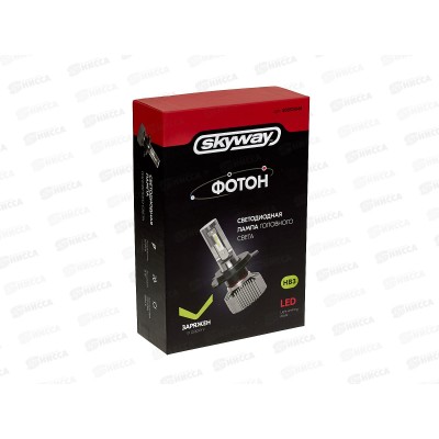 Лампа авто HB3 (9005) P20d 12/24В 18Вт 4000Лм радиатор 6000К ФОТОН (V2) комплект 2шт, S08701048