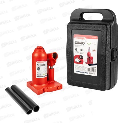 Домкрат гидравлический бутылочный SUMO 2т h 150-278мм в кейсе Домкрат гидравлический бутылочный SUMO 2т h 150-278мм в кейсе