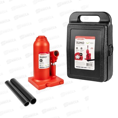 Домкрат гидравлический бутылочный SUMO 5т h 185-360мм в кейсе Домкрат гидравлический бутылочный SUMO 5т h 185-360мм в кейсе