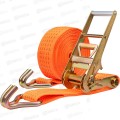 Стяжка груза 20,0т 10,0м SKYWAY STAFF 80мм оранжевый храповый механизм с крюками полиэстер