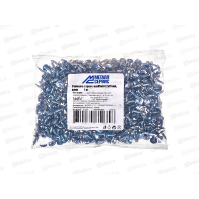 Саморез с прессшайбой 4.2*13 (1кг) острый, пакет *10 Саморез с прессшайбой 4.2*13 (1кг) острый, пакет *10