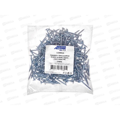 Саморез с прессшайбой 4.2*41 (1кг) острый, пакет *10 Саморез с прессшайбой 4.2*41 (1кг) острый, пакет *10