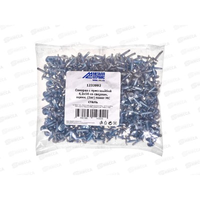 Саморез с прессшайбой 4.2*16 (1кг) со сверлом, пакет *10 Саморез с прессшайбой 4.2*16 (1кг) со сверлом, пакет *10