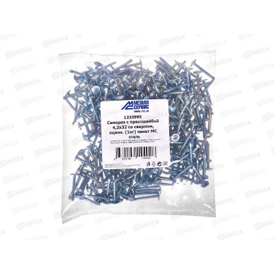 Саморез с прессшайбой 4.2*32 (1кг) со сверлом, пакет *10 Саморез с прессшайбой 4.2*32 (1кг) со сверлом, пакет *10