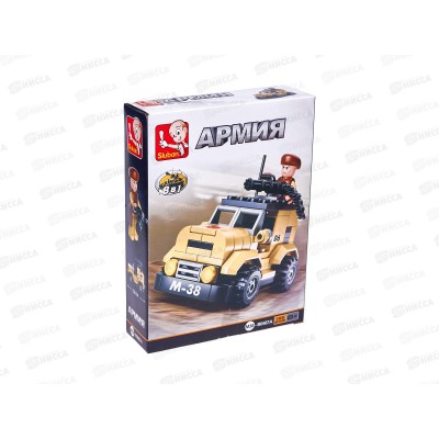 Конструктор М38-В0587А Армия - Джип, 102 дет. в коробке