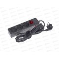 Сетевой фильтр Perfeo "POWER+" 3м, 3 розетки, черный, 4666 Сетевой фильтр Perfeo "POWER+" 3м, 3 розетки, черный, 4666