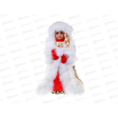 Снегурочка 32см,красный полиэстер   140-111