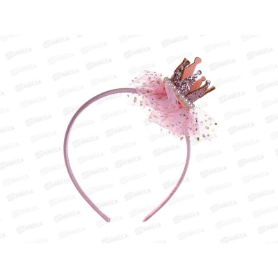 Ободок с короной, диаметр 11,5см,пластик 2 дизайна 343-161