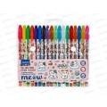 Ручки гел. MAZARI Meow 18цв, 6 блест.+6 флуор. 0.9, M-5840-18 *16 Ручки гел. MAZARI Meow 18цв, 6 блест.+6 флуор. 0.9, M-5840-18 *16