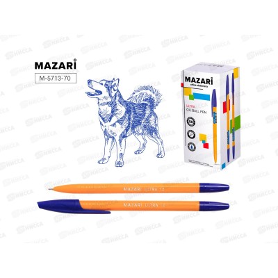 Ручка мас. MAZARI Ultra синяя, игла 1мм., M-5713-70 *50