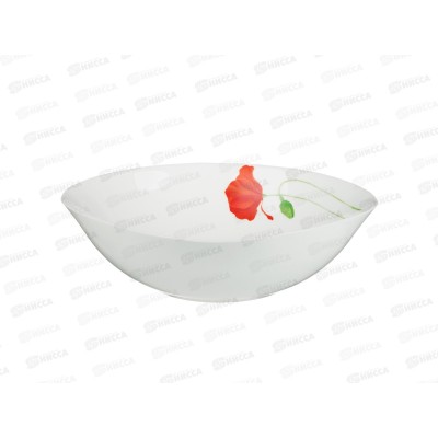 Салатник 1430мл, Маки, квадратный, опаловое стекло, MILLIMI, 818-314 г