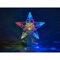 Верхушка звезда 16,5см, 10 цв. LED ламп, провод 3м, от сети, 300524 гб