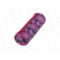Пенал-тубус ПП Цветочки,джинсовый,малиновый  ПН-6830*100