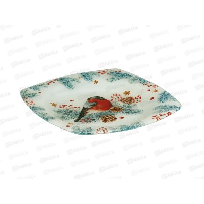 Тарелка плоская "Снегирь" 20*20м 4967974