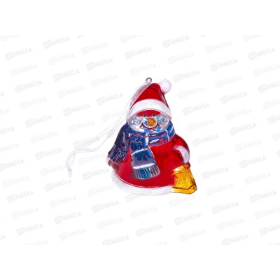 Елочная игрушка "Снеговик" с подсветкой 8см,3*AG10, 10724463
