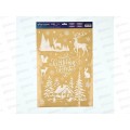 Наклейки для окон "Зимняя деревушка",многораз.,33*50см 9524117