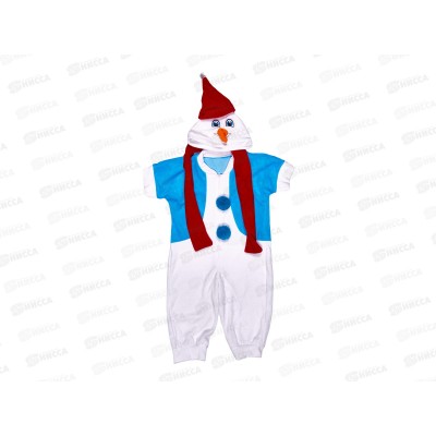 Костюм "Снеговик в голубом жилете"комбин,шарф,шапка р68-92 1468466