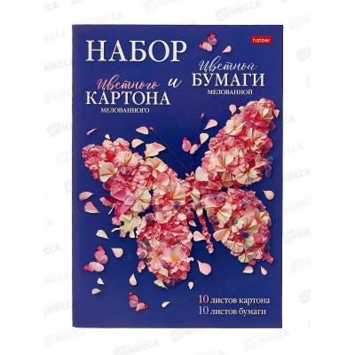 Цв.карт.+бум. Hatber А4 20/10цв.+10цв,Нежность лепестков 32440 *20