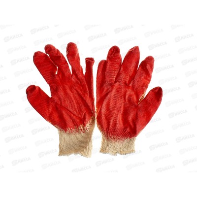 Перчатки хлопчатобумажные одинарный латексный облив Перчатки хлопчатобумажные одинарный латексный облив