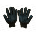 Перчатки хлопчатобумажные с ПВХ точка, черные, 6н, 10кл, од/овер, 10/300