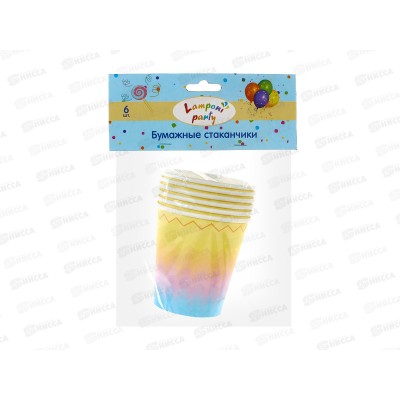 Стакан бумажный 6шт Акад. 200мл.  MNZP-UA3-CP200-H6