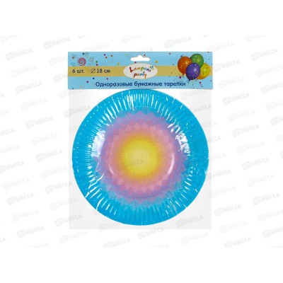 Тарелка бумажная  Акад d-18см 6шт крафт MNZP-UA8-PLT18-H6