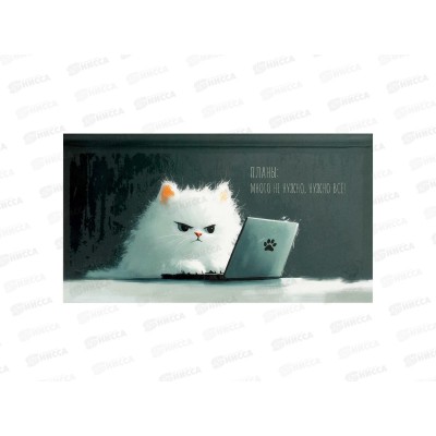 Еженедельник ФЕН недат.,64л, Кот с ноутбуком,71561*45 Еженедельник ФЕН недат.,64л, Кот с ноутбуком,71561*45