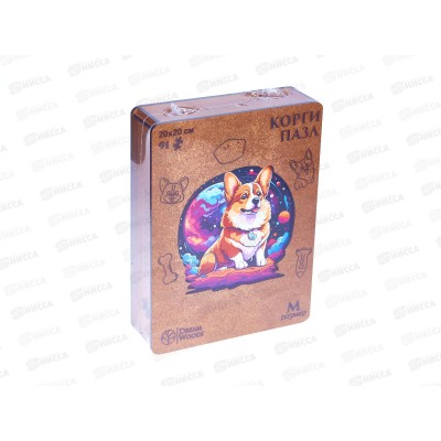Пазл фигурный деревянный "Корги" P-046