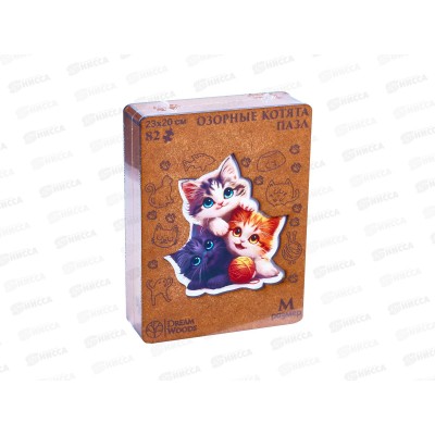 Пазл фигурный деревянный "Озорные котята" P-058 Пазл фигурный деревянный "Озорные котята" P-058