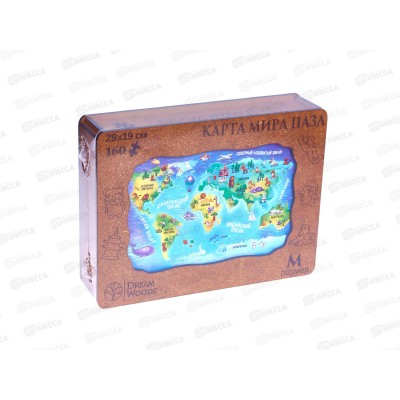 Пазл фигурный деревянный &quotКарта мира&quot P-059