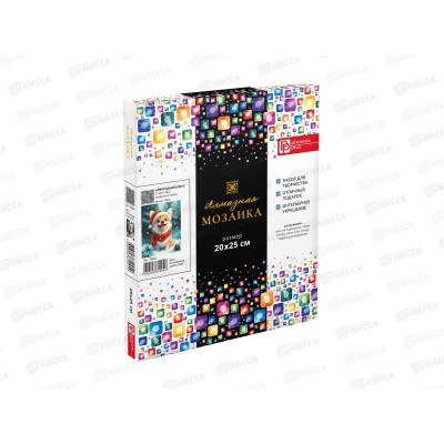 Алмазн.мозаика ФЕН Новогодний корги, 20*25, 70842 *24