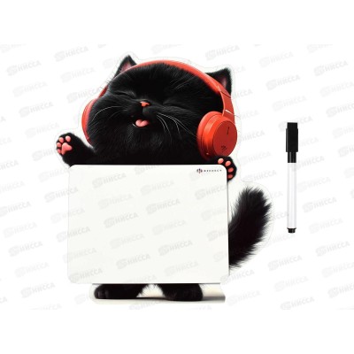 Магнитная доска для рисования ФЕН Котенок в наушниках,71227 *60