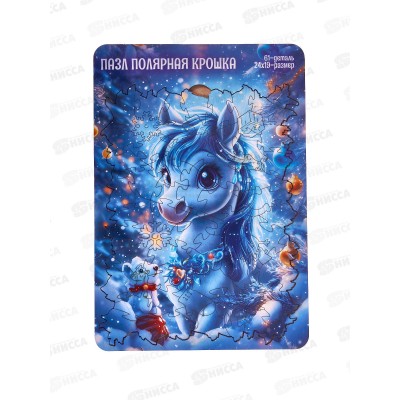 Пазл фигурный деревянный &quotПолярная крошка&quot в рамке, К-023