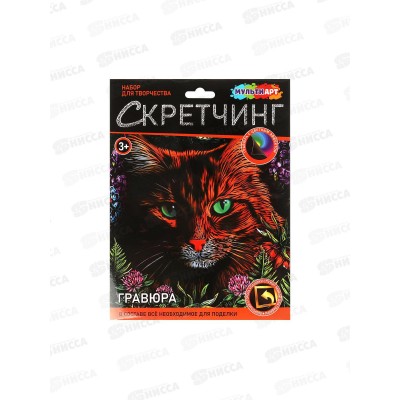 Скретчинг гравюра 18*24см Рыжий кот, SCRETCH-111523, 382090