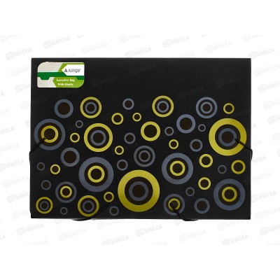 Папка на резинке Alingar A4 Black C  AL972/973