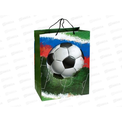 Пакет подарочный 33,5х45х15см xl Матовый Футбол, PXL-130227-FB *12