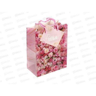 Пакет подарочный 26*32*14см фигурная вырубка Цветы, PLF-117658-FW2 *12