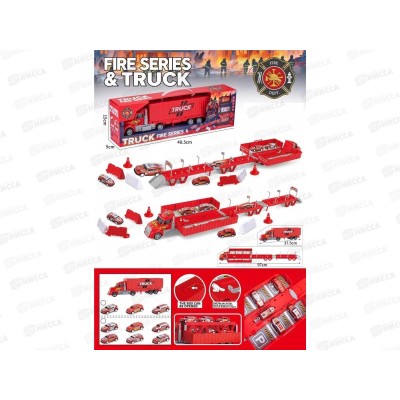 Автовоз №866-503А Пожарный с эстакадой, в коробке 48,5*9*15