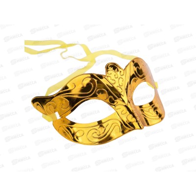 Маска карнавал Блестящая золотая, 15,5х9х7,5см, 75236