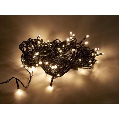 Гирлянда 10м 100LED ламп, теплый белый, 8 режимов, 94772