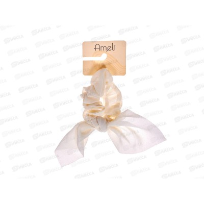 Ameli Резинка для волос с бантом молочно-белый шифон Ameli Резинка для волос с бантом молочно-белый шифон