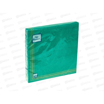 Салфетки 3 слойные 16 листов 33*33 Art Bouquet Барокко Рамка на зеленом,57501*12